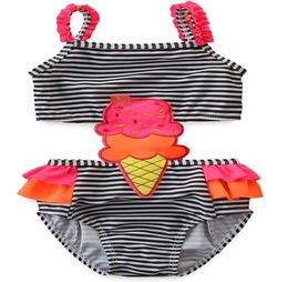 2020 Swimwear 27Y Children Ice Cream Swimsuit Summer Girls Striped Camis Strap Onepiece Baby Girl Bathing Suit Swimsuits9739107