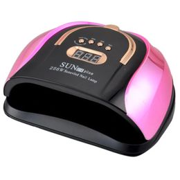 Dresses 256w Led Nail Dryer Lamp for Drying Nails 4 Timers 57 Uv Lights Curing All Gel Polish Manicure Automatic Sensor Nail Equipment