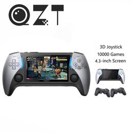 Game Controllers Joysticks QZT Project X game console with a 4.3-inch handheld retro game console built-in 10000+game dual controllers game console Q240407