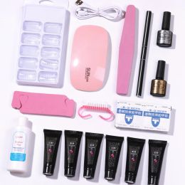 Kits CNHIDS Extension Gel Nail Set With Nail Drying Lamp Finger Extend Mold All For Manicure Tool Nails Art Quick Extension Varnish