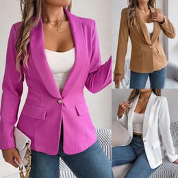 Women's Suits Women Blazer Coat 2024 Shawl Collar Full Sleeve Single Button Casual Work Spring Blazers