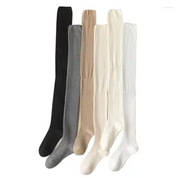 Women Socks Warm Christmas Fashion Windproof Printing Mid Tube Long Wet Look Thigh High Stockings Refined Knits Lace Underlay