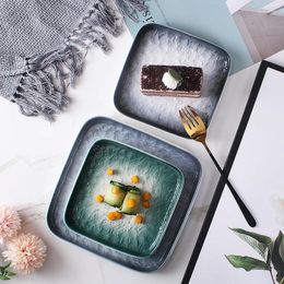Plates 3pcs Set Colour Embossed Porcelain Dinner Ceramic Rack Design Nordic Kitchen Appetiser Servies Platter