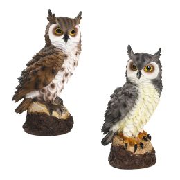 Sculptures Resin Owl Statue, Bird Garden Sculpture, Figurine Ornament for Indoor/Outdoor