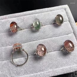 Decorative Figurines 3pcs Natural Garden Quartz Ring Gemstone Adjustable Rings Crystal Minerals Jewelry Healing Reiki Gift
