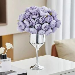 Vases 67JE Scandinavian Design Glass Vase Upgraded With High Stand Modern GlassVase HighFoot Versatile Home Decorations