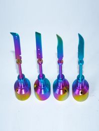 Smoking Rainbow GR2 Titanium Nail Dab Tool wax Carb Cap Dabber with Titanium Sword2209740