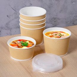 Disposable Cups Straws 25pcs High Quality Paper Bowl Takeaway Packaging Dessert Soup Noodle Box Picnic Favours Food Container With Lids