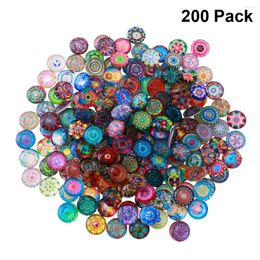 Window Stickers 200pcs 12mm Buttons Clear Glass Round Mixed Mosaic Tiles For Cameo Pendant Handmade Crafts DIY Jewlery Making A35