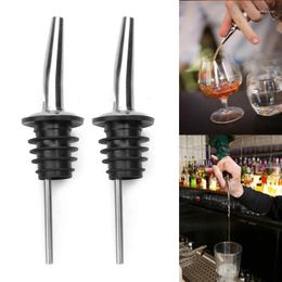 Drinking Straws 1 PCS Wine Pourer Stainless Steel Alcohol Liquor Spouts Oil Bottle Dispenser Stopper With Cap Accessories