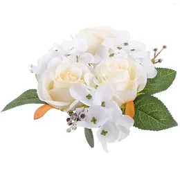 Decorative Flowers Ring Wedding Table Centrepiece Rose Garland Rings Pillars Holder Desktop Decor Spring Supplies