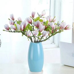 Decorative Flowers 68cm Handmade Courtyard Room Wedding Home Decoration Simulation Magnolia Bouquet Artificial Fake