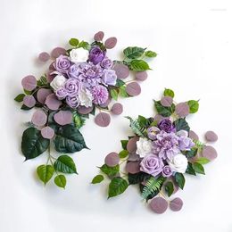 Decorative Flowers Yan Artificial Wedding Welcome Sign Reception Board Floral Swags For Fall Winter Backdrop Ceremony Decoration