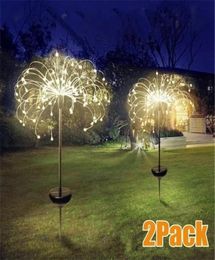 2 Pack 90120150LED Solar LED Lights Outdoor Garden Lighting Dandelion Fireworks Decoration Lamp For Garden Terrace Landscape4769321