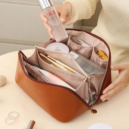 Storage Bags 2024 PU Pillow Bag Toiletry Large-capacity Women Fashion Advanced Cosmetic Wash Large High-capacity Case