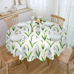 Table Cloth Spring Tulip Flowers Waterproof Wedding Holiday Tablecloth Coffee Decor Cover