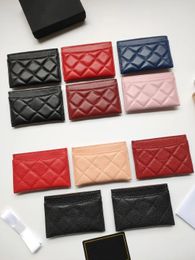 Luxury women card holder wallet mini wallets clutch wallets C fashion men Leather purse classic pattern caviar quilted wholesale hardware small Organiser wallet