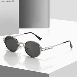 Sunglasses New circular frame retro Personalised metal sunglasses for men and womenL2404