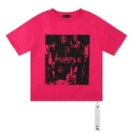2024 T-shirt della marca viola stampata Felpa di alta qualità in cotone T-shirt sciolto