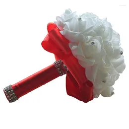 Decorative Flowers Bridal Bridesmaid Wedding Bouquet Roses Artificial Holding Foamflowers Mariage Romantic Accessories