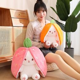 Selling new stuffed rabbits hidden in fruit holiday gift room decoration birthday christmas gifts