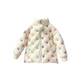 Chen Ma039s foreign style frozen kids winter clothing rainbow dot short down jacket 2019 new girl baby middle long coat coats c8912592
