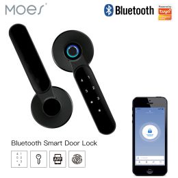 Lock Bluetooth Tuya Smart Door Lock Multiple Unlocking Fingerprint Lock Security Intelligent Smart Life APP Password RFID Door Lock