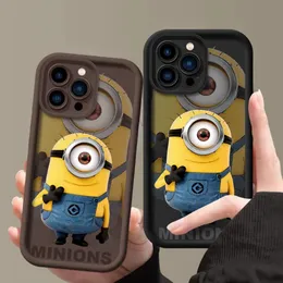 2024 Big eyes cute minions animation Apple phone case 13iPhone11 anti-fall 12promax full soft shell cute