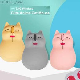 Mice 2.4G Wireless Mouse For Kids Gift Cute Anime Cat Designed Creative Mause 3D Ergonomic USB Optical 1200 DPI Mice For PC Laptop Y240407