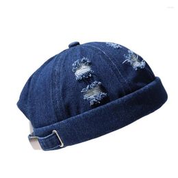 Berets DYLAOPAN 2024 Men Street Casual Docker Sailor Biker Hat Loop Beanie Brimless Cap Fashion Unisex Pumpkin Vintage Navy Beanies