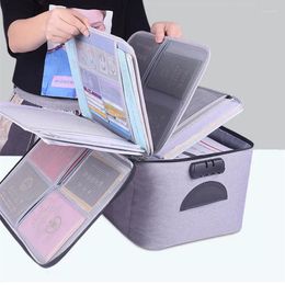 Storage Bags Home Travel Passport Briefcase Document Bag Organizer Large Capacity Desk Stationery Files Card Folder Tool Case Handbag