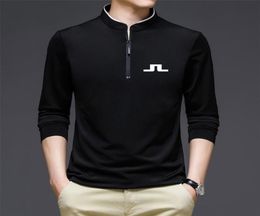 Men Golf Clothing Long Sleeve Tshirt Men039s Outdoor Sports Ventilation Loose Bottomed Polo Shirt Half Zip Golf Wear 2206272528971