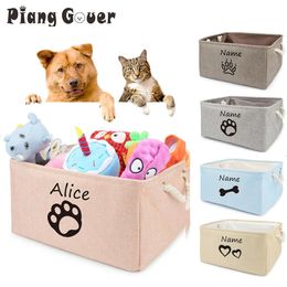 Basket Toys Dog Paw Personalized Pet Toy Storage Box For Clothes Custom Cat Product With Name Dog 240326