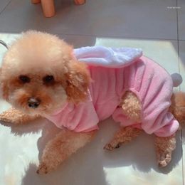 Dog Apparel Hoodies Cute Pet Fleece Clothes With Two Ear Coral Clothing For All Sizes Costume