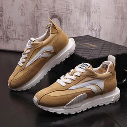 Casual Shoes 2024 Spring Trend Luxury Men Running Lmitation Deer Skin Loafers Male Sneakers Platform 38-44