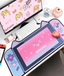 Cute Nonslip Gaming Mouse Pad Cartoon Cute Cat And Dog Ears Large Computer Thickening Gaming Desk Mat Pink Computer Accessories288574491