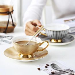 Cups Saucers Delicate English Tasse Coffee Brief Tea Cafe Style Tazas Bone Coffe Kopjes Saucer Koffie Afternoon Xicaras China Cup Sets