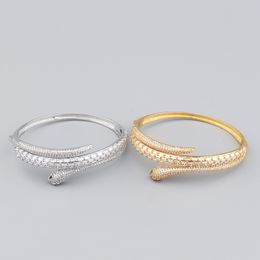 new 18k gold sliver torque snake diamond bangles friendship bracelet designer bangle jewelry femme Love for Women couple bracelets jewlery party gifts wedding