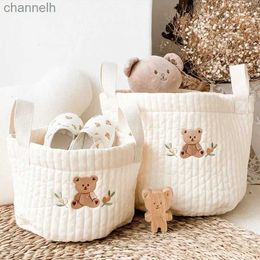 Storage Baskets baskets bottles towels toys baby clothing. Decorative Organiser Bins handbag with embroidery for diapers yq240407