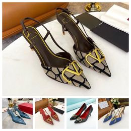 Scarpe da design Donne sandali con tacchi alti in pelle genuina per vetrini di lusso estivi signore sandalo scarpe da festa delle donne scarpe da sposa