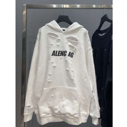 designer hoodie balencigs Fashion Hoodies Hoody Mens Sweaters High Quality version art hole new custom weaving dyeing thick soft comfortable fashionab 5M13 JCH7