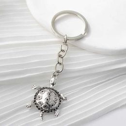 Keychains Lanyards Fashion Alloy Metal Turtle Ocean Animals Long-lived Key Rings For Women Men Friendship Gift Handbag Decoration Jewellery Q240403