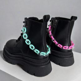 Candy Colour Chunky Chain Shoes Buckle DIY Shoe Chains Cute Martens Boots Canvas Sneakers Shoes Buckles Decoration