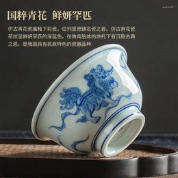 Teaware Sets Jingdezhen High-End Handmade Vintage Pressure Bottle Master Cup Single Hand Painted Blue And White Ceramic Tea Large