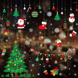 Window Stickers Christmas Glass Mall Store Door Decoration Home For