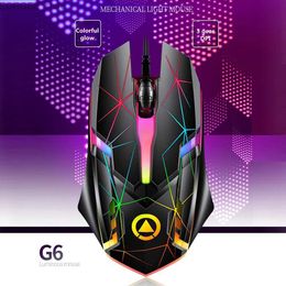 Mice 1200DPI USB Wired Gaming Mouse Optical Computer Mouse 3 Keys Ergonomic Mice Led Light Night Glow Mechanical Mouse for PC Laptop Y240407DOVU