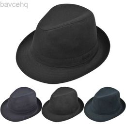 Wide Brim Hats Bucket Hats Autumn Winter Hats For Men Fedoras Top Jazz Plaid Hat Adult Bowler Hats 240407