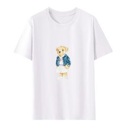 Camiseta de manga curta feminina com design de tamanho grande, estilo de camisa polo casual e elegante, tecido de algodão puro com padrão impresso, refrescando uma nova tendência de verão.