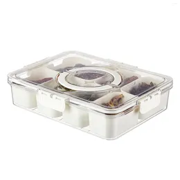 Storage Bottles Clear Seasoning Organiser Box 4/8 Grids Containers With Lid And Handle For Spice Herbs Kitchen Cooking