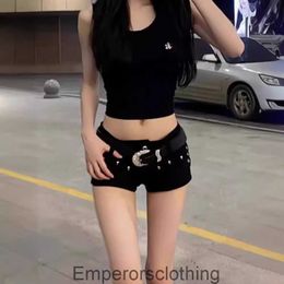 Style Spicy Girl Rivet Low Waist Denim Shorts for Women 2024 New Summer Fashion Versatile Wrap Hip Hot Pants Instagram